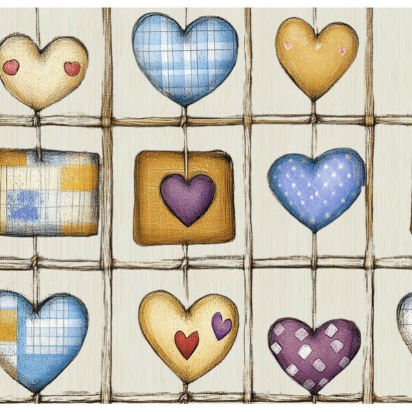 FV26 - TRICOL. BL CORAÇÕES PATCH - 100% ALGODÃO - 99928/001D