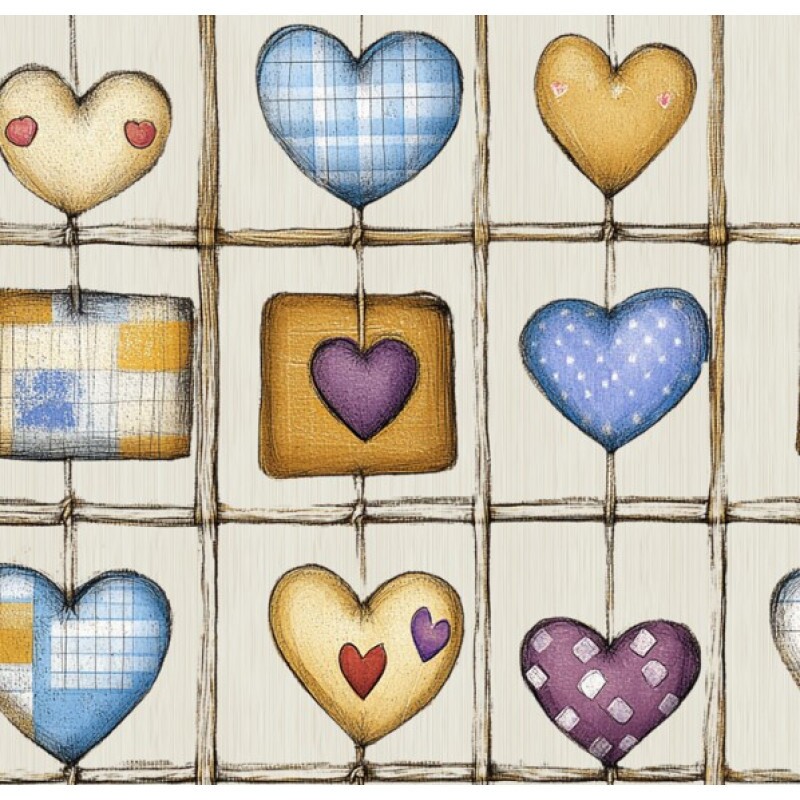 FV26 - TRICOL. BL CORAÇÕES PATCH - 100% ALGODÃO - 99928/001D