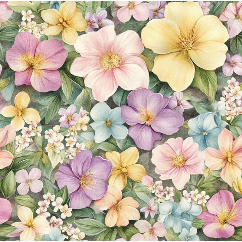 FV26 - TRICOL. BREEZY BLOSSOM FLORZINHAS - 100% ALGODÃO - 03924/001D