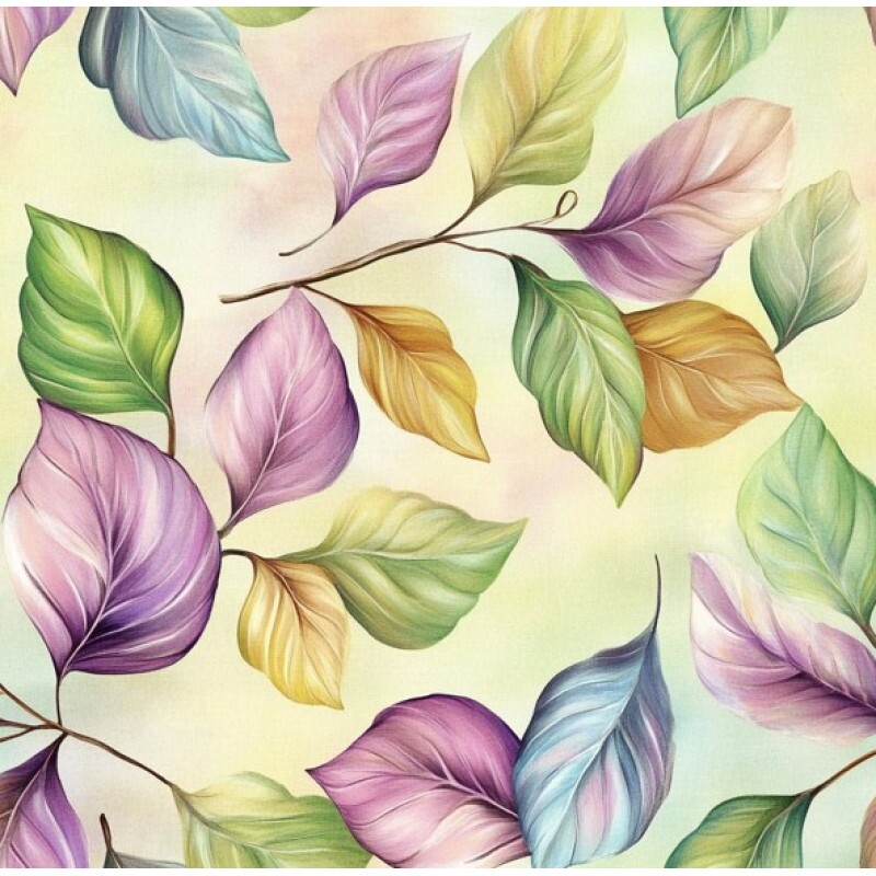 FV26 - TRICOL. BREEZY BLOSSOM FOLHAS - 100% ALGODÃO - 03928/001D