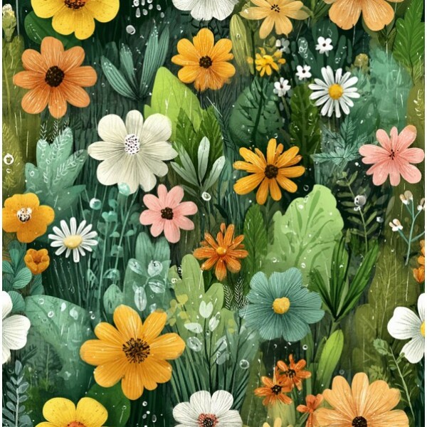 FV26 - TRICOL. FLORA FLORES - 100% ALGODÃO - 04364/001D