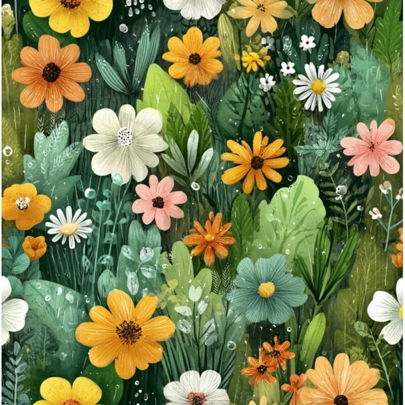 FV26 - TRICOL. FLORA FLORES - 100% ALGODÃO - 04364/001D