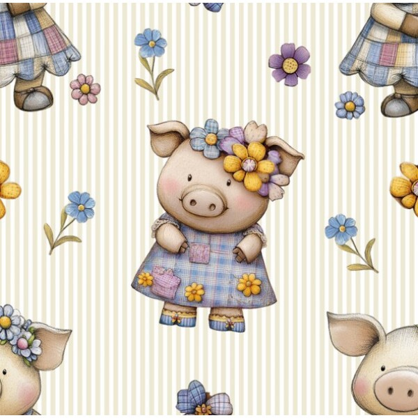 FV26 - TRICOL. BL PORQUINHAS - 100% ALGODÃO - 99925/001D