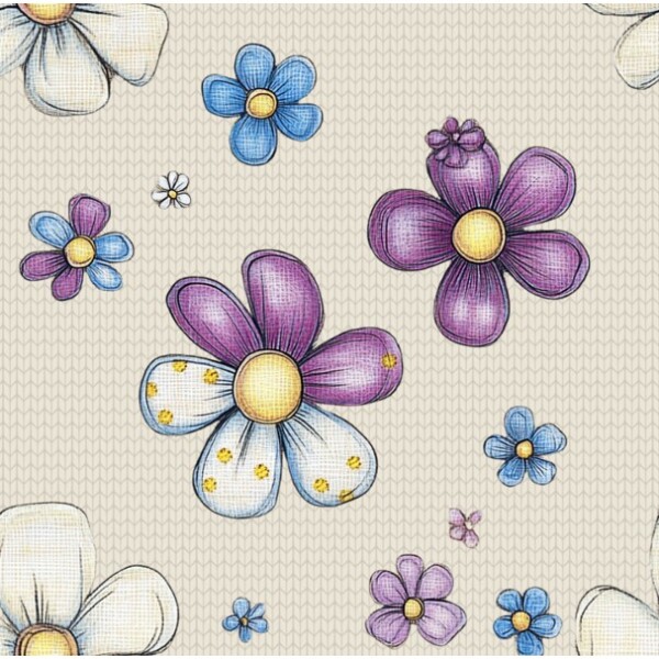 FV26 - TRICOL. BL FLORZINHAS - 100% ALGODÃO - 99926/001D