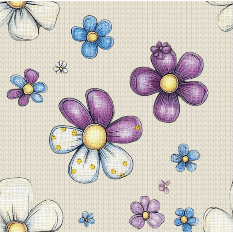 FV26 - TRICOL. BL FLORZINHAS - 100% ALGODÃO - 99926/001D