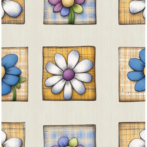 FV26 - TRICOL. BL FLOR PATCH - 100% ALGODÃO - 99927/001D