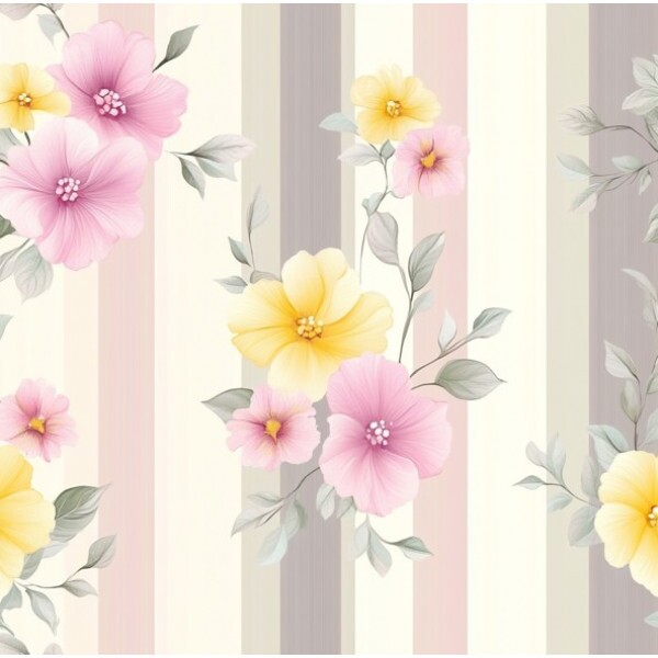 FV26 - TRICOL. YP FLORES LISTRADAS - 100% ALGODÃO - 00402/001D