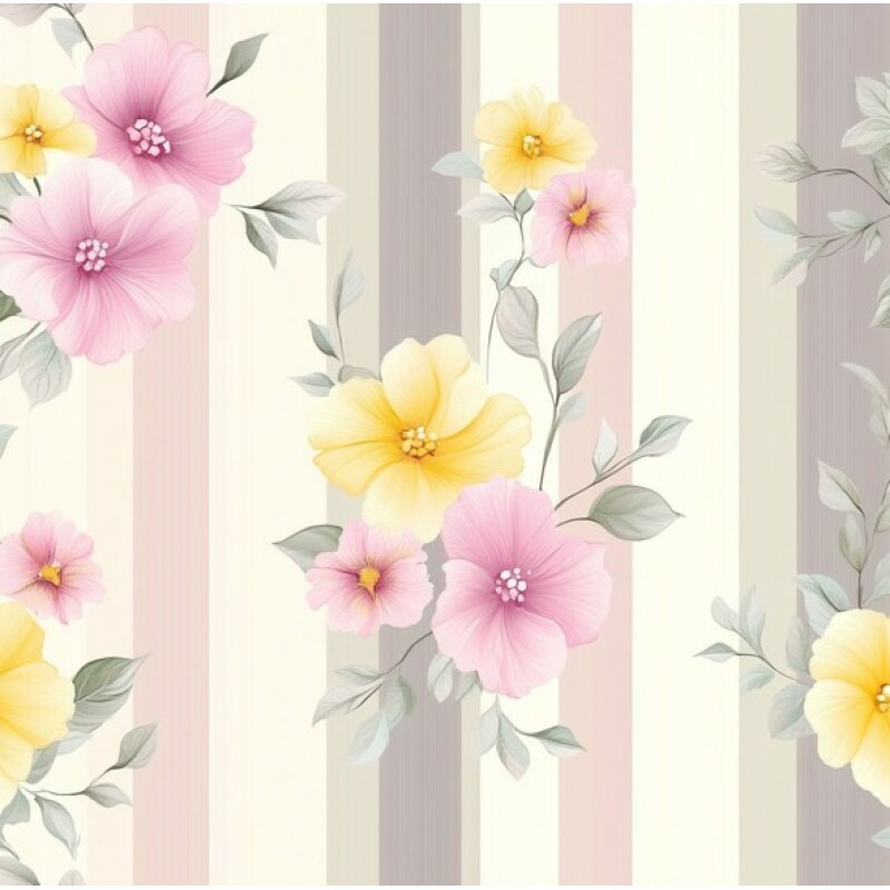 FV26 - TRICOL. YP FLORES LISTRADAS - 100% ALGODÃO - 00402/001D