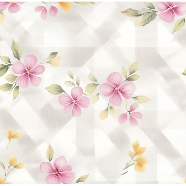 FV26 - TRICOL. YP FLORES NO XADREZ  - 100% ALGODÃO - 00403/001D