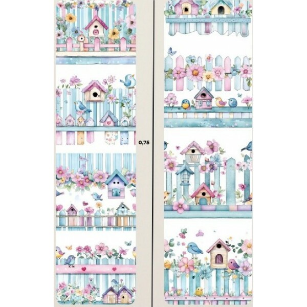 FV26 - TRICOL. BARRADO CASA DE PASSARINHOS LILAC - 100% ALGODÃO - 03888/001D