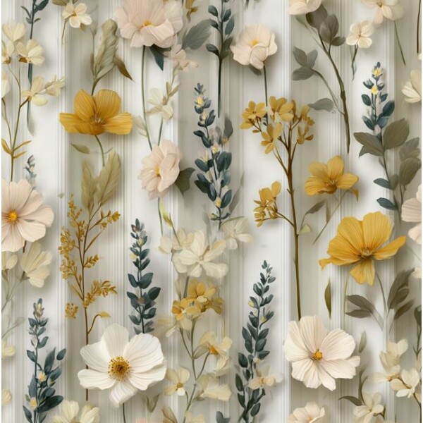 ST26 - TRICOL. MF FLORES LISTRADAS - 100%ALGODÃO A5245/001D