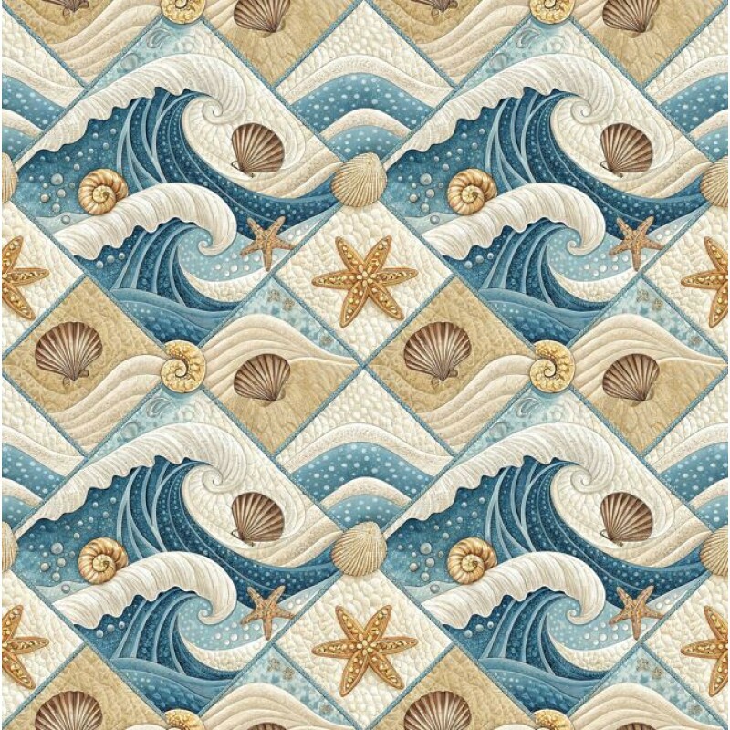 ST26 - TRICOL. PO ONDAS DO MAR - 100%ALGODÃO A5215/001D