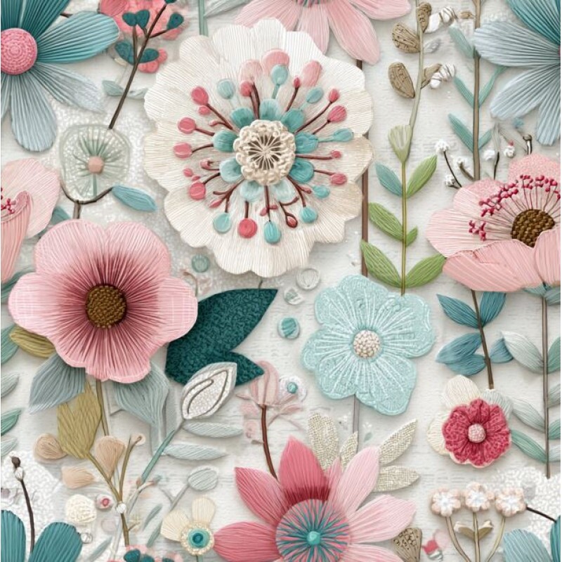 ST26 - TRICOL. PB FLORAL BRANCO - 100%ALGODÃO A5344/001D