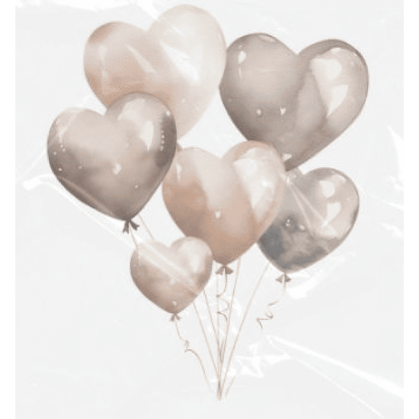 ESTAMPA FÁCIL - 9CM  X  9CM - BALÕES PRATA