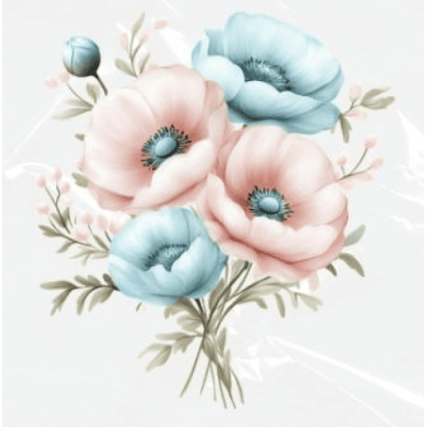 ESTAMPA FÁCIL - 9CM  X  9CM - TULIPAS PASTEL