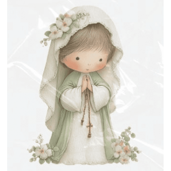 ESTAMPA FÁCIL - 9CM  X  9CM - REZANDO VERDE