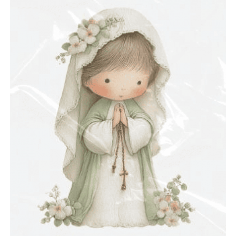 ESTAMPA FÁCIL - 9CM  X  9CM - REZANDO VERDE