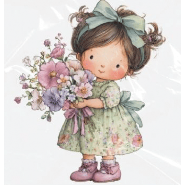 ESTAMPA FÁCIL - 9CM  X  9CM - SPRING GIRL