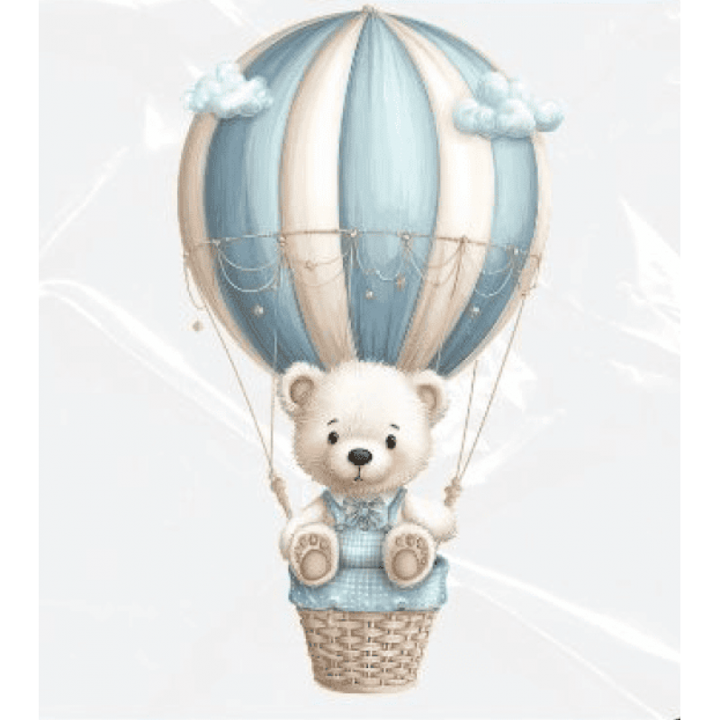 ESTAMPA FÁCIL - 9CM  X  9CM - URSINHO NO BALÃO