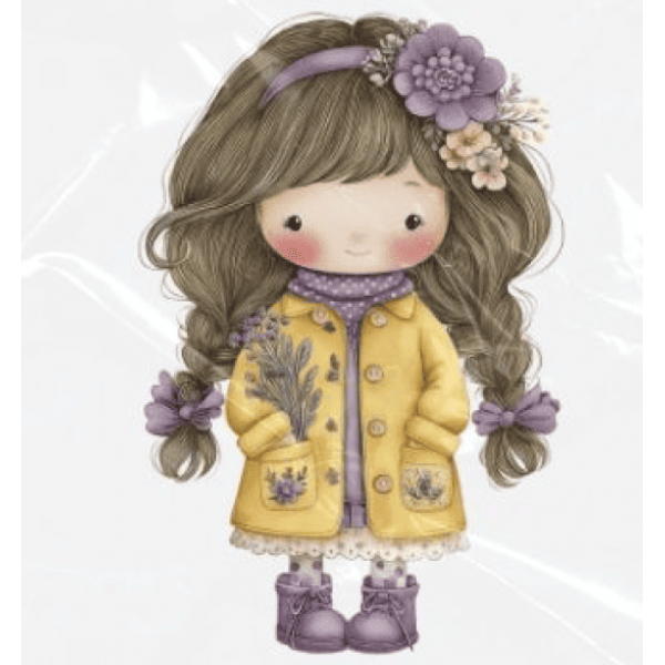 ESTAMPA FÁCIL - 9CM  X  9CM - MENINA ISADORA