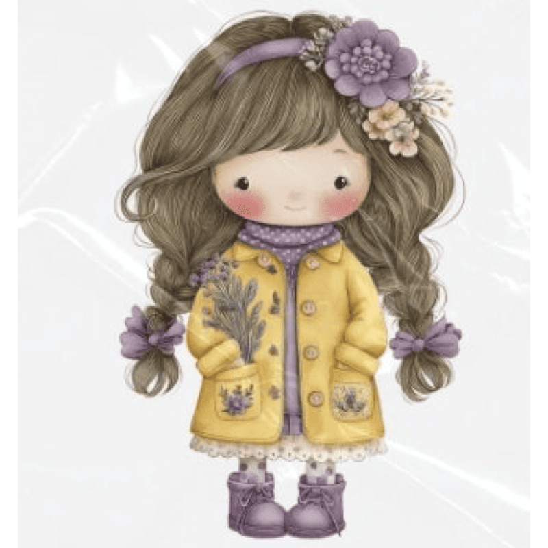 ESTAMPA FÁCIL - 9CM  X  9CM - MENINA ISADORA