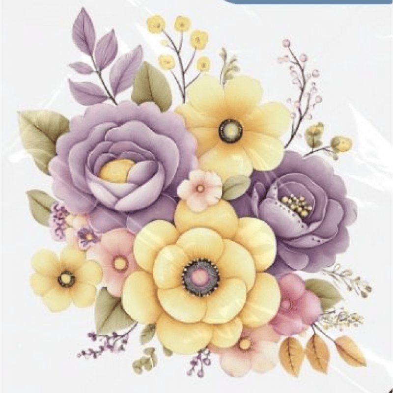 ESTAMPA FÁCIL - 9CM  X  9CM - BOUQUET ISADORA