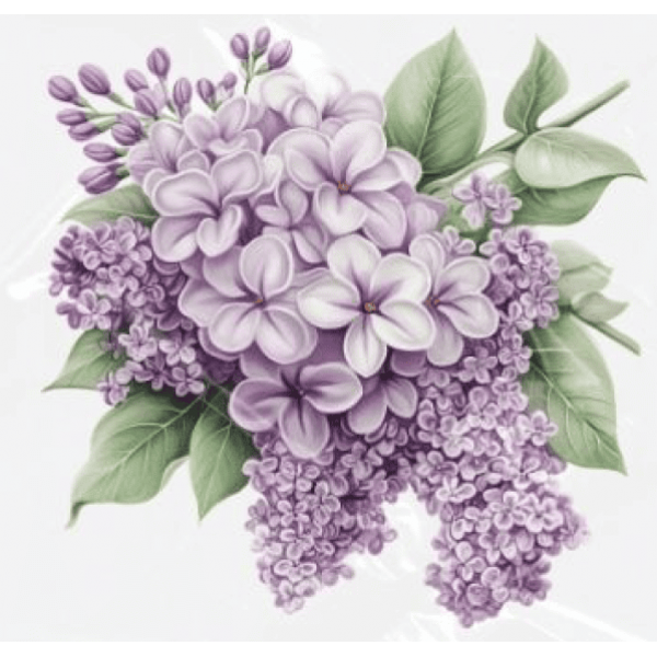ESTAMPA FÁCIL - 9CM  X  9CM - BOUQUET LILAC