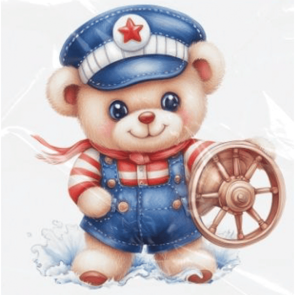 ESTAMPA FÁCIL - 9CM  X  9CM - URSINHO MARINHEIRO