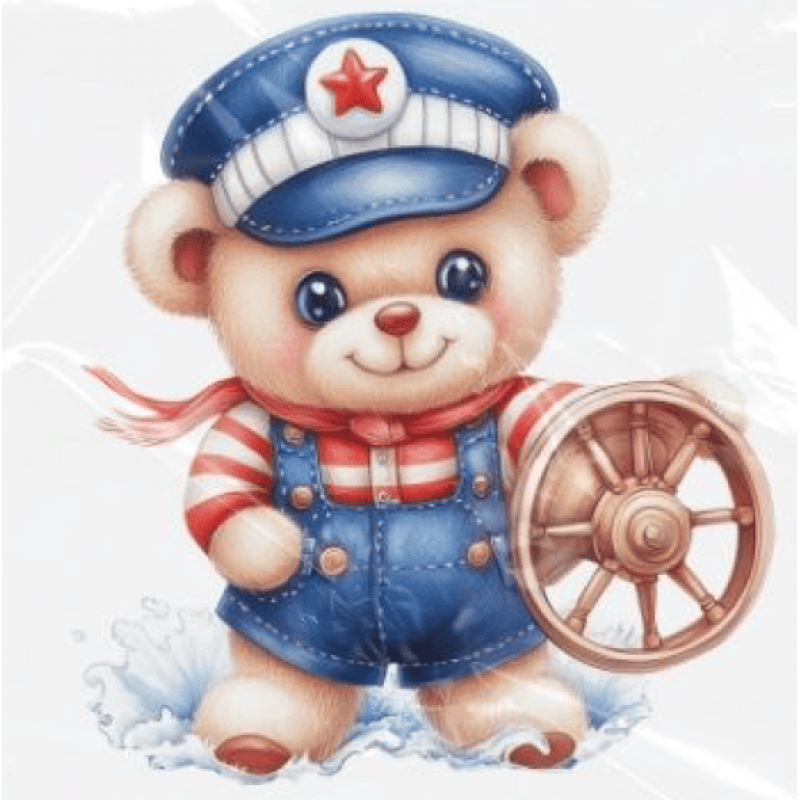 ESTAMPA FÁCIL - 9CM  X  9CM - URSINHO MARINHEIRO