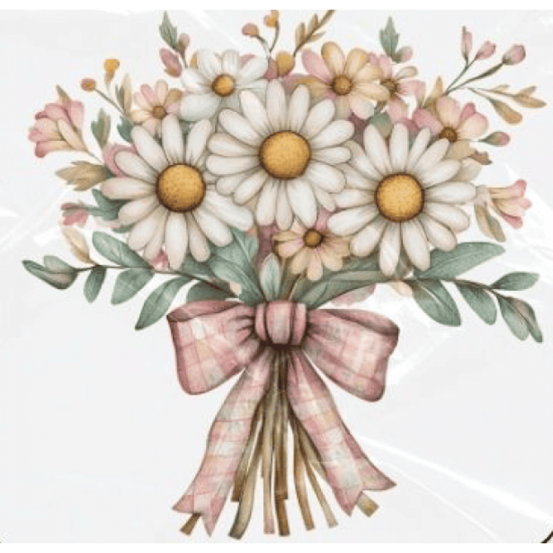 ESTAMPA FÁCIL - 9CM  X  9CM - MARGARIDAS