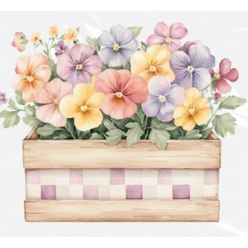 ESTAMPA FÁCIL - 9CM  X  9CM - JARDINEIRA