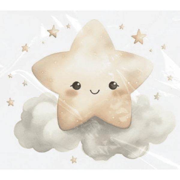 ESTAMPA FÁCIL - 9CM  X  9CM - ESTRELA E NUVEM