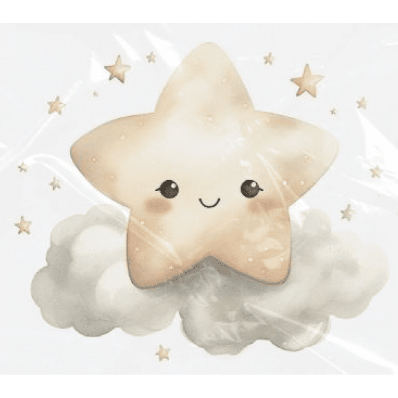 ESTAMPA FÁCIL - 9CM  X  9CM - ESTRELA E NUVEM