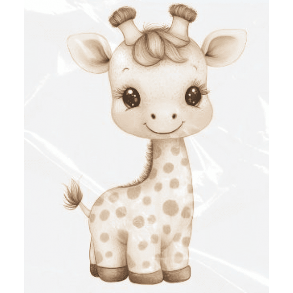 ESTAMPA FÁCIL - 9CM  X  9CM - GIRAFA BABY
