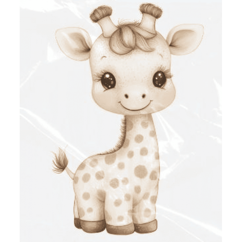 ESTAMPA FÁCIL - 9CM  X  9CM - GIRAFA BABY