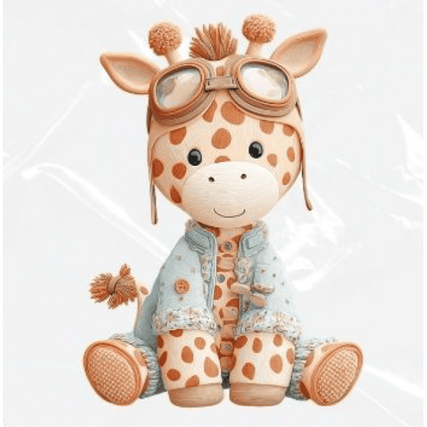 ESTAMPA FÁCIL - 9CM  X  9CM - GIRAFA BOHO