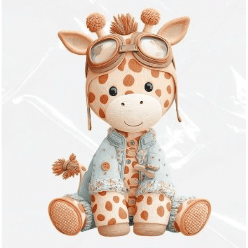 ESTAMPA FÁCIL - 9CM  X  9CM - GIRAFA BOHO