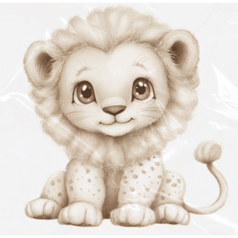 ESTAMPA FÁCIL - 9CM  X  9CM - LEÃO BABY