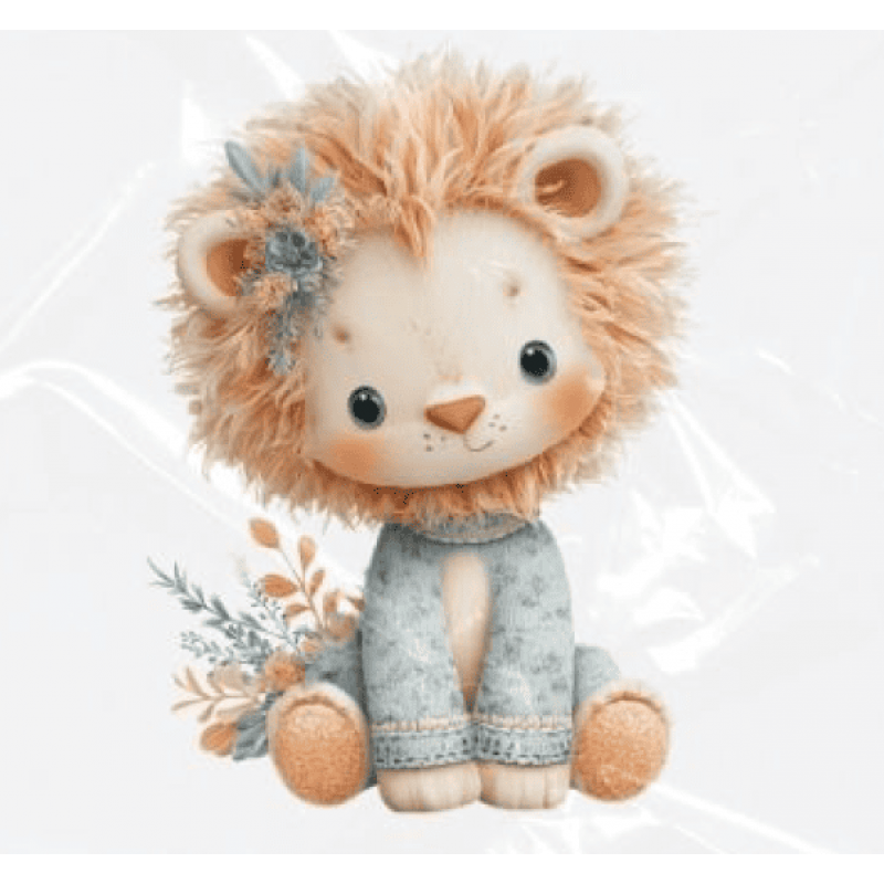 ESTAMPA FÁCIL - 9CM  X  9CM - LEÃO BOHO