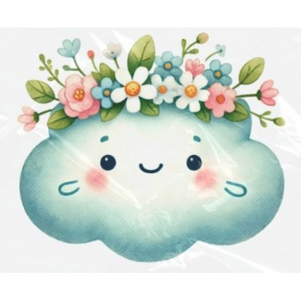 ESTAMPA FÁCIL - 9CM  X  9CM - NUVEM FOFA