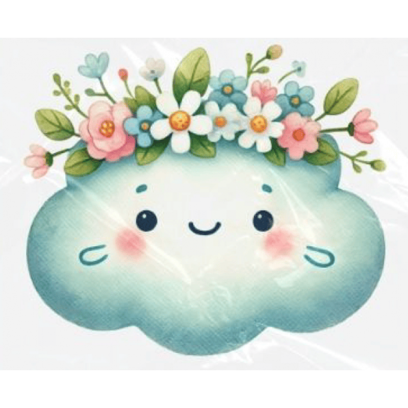 ESTAMPA FÁCIL - 9CM  X  9CM - NUVEM FOFA