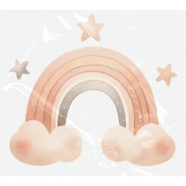 ESTAMPA FÁCIL - 9CM  X  9CM - ARCO ÍRIS PASTEL