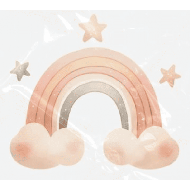 ESTAMPA FÁCIL - 9CM  X  9CM - ARCO ÍRIS PASTEL