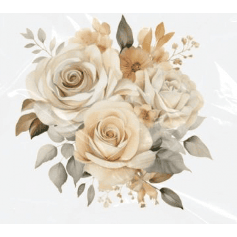 ESTAMPA FÁCIL - 9CM  X  9CM - ROSAS NATURAIS 1