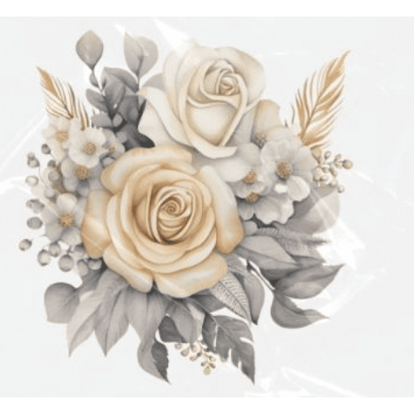 ESTAMPA FÁCIL - 9CM  X  9CM - ROSAS NATURAIS 2