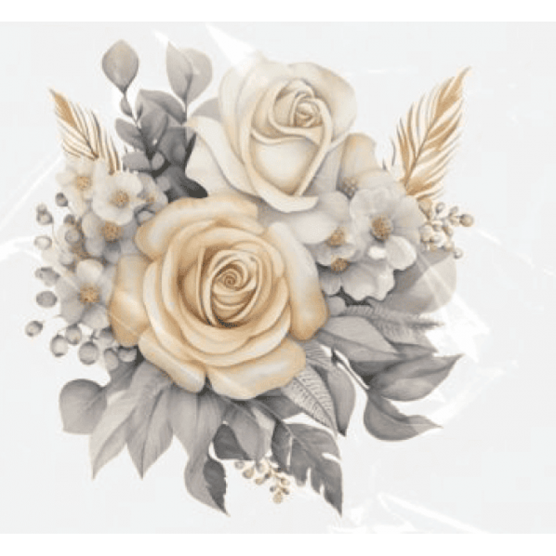 ESTAMPA FÁCIL - 9CM  X  9CM - ROSAS NATURAIS 2