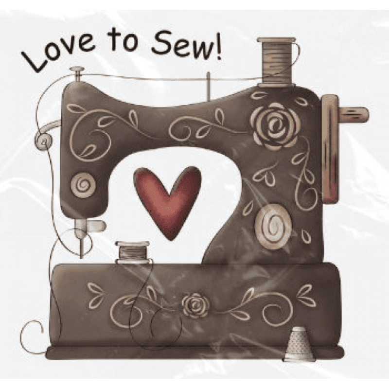 ESTAMPA FÁCIL - 9CM  X  9CM - SEWING MACHINE