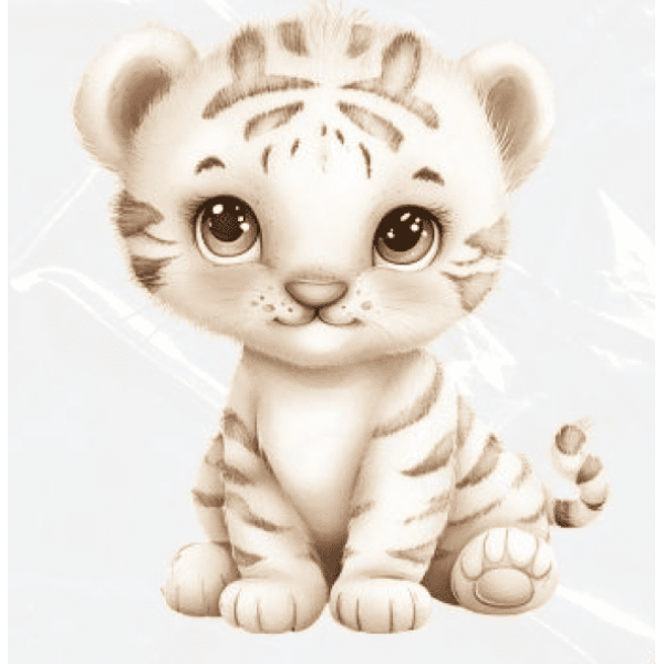 ESTAMPA FÁCIL - 9CM  X  9CM - TIGRE BABY