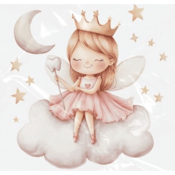 ESTAMPA FÁCIL - 9CM  X  9CM - FADA DO DENTE