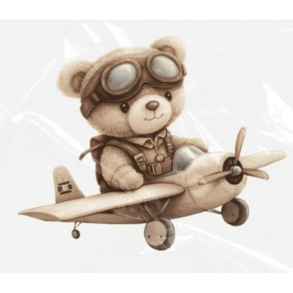 ESTAMPA FÁCIL - 9CM  X  9CM - URSINHO AVIADOR 2